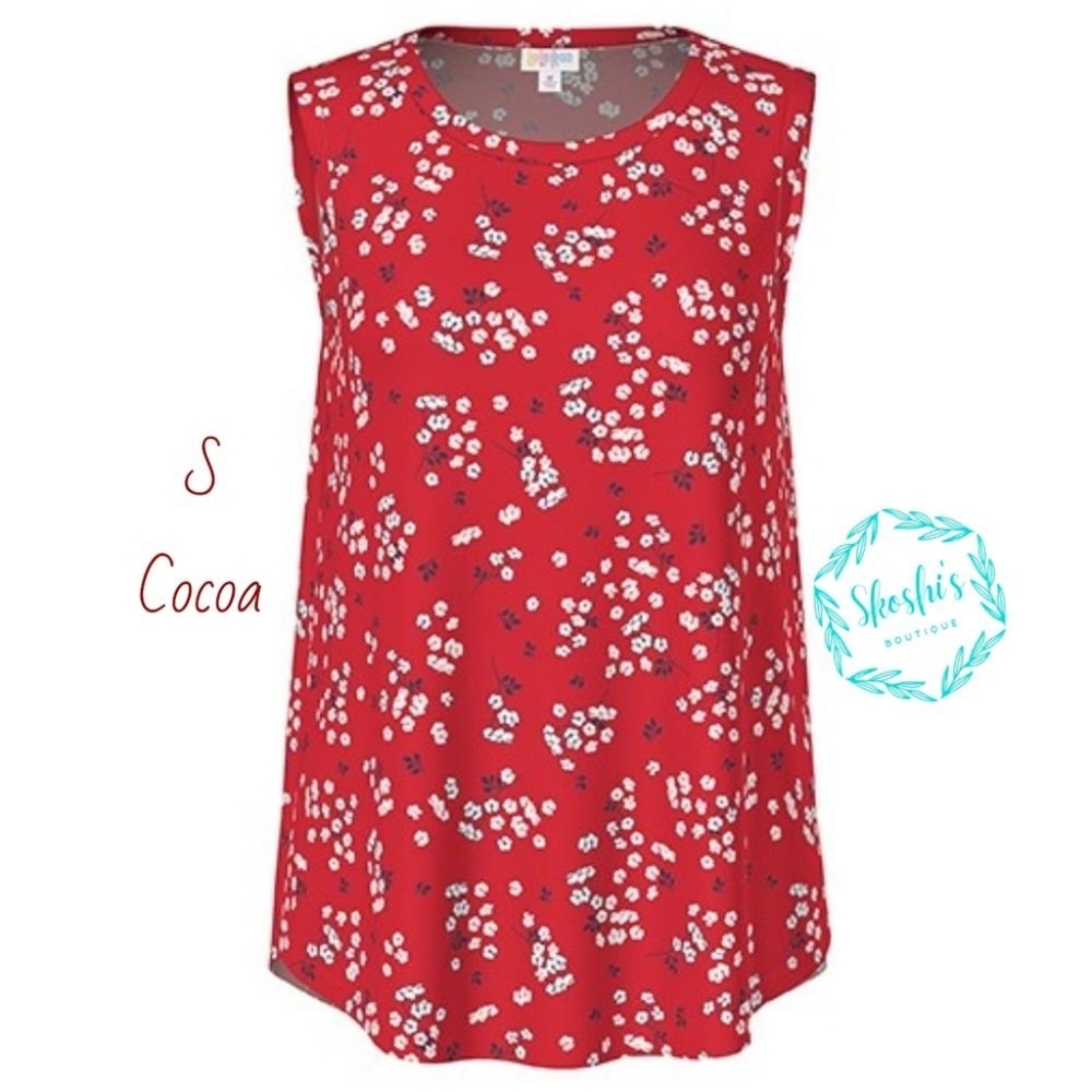 LuLaRoe Cocoa Red Floral Women's Top
